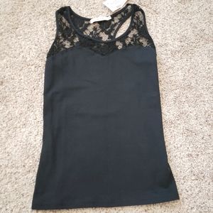 Black lace tank top medium New